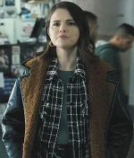 Selena Gomez Only Murders in the Building Black Shearling Leather Coat - Image 5