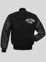 Stranger Things Hellfire Club Black Varsity Leather Jacket