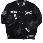 The Weekend XO Black Leather Varsity Jacket