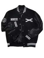 The Weekend XO Black Leather Varsity Jacket