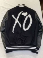 The Weekend XO Black Leather Varsity Jacket - Image 2