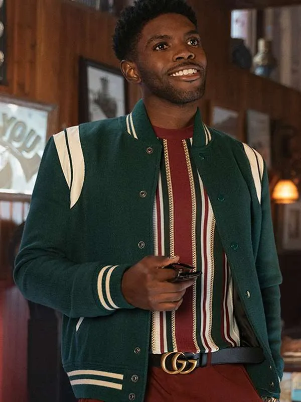 tian-richards-tom-swift-2022-green-varsity-jacket-01 Tian Richards Tom Swift 2022 Green Varsity Jacket - Image 1