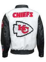Travis Kelce Chiefs Black and White Varsity Jacket - Image 2