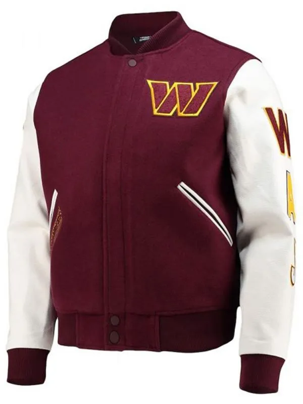 washington-commander-maroon-varsity-jacket-01 Washington Commanders Maroon Varsity Jacket - Image 1