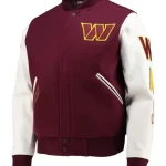 Washington Commanders Embroidered Maroon Varsity Jacket