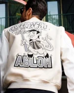 AC Milan Football Club Off White Varsity Jacket - Image 2