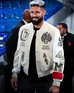 AC Milan Football Club Off White Varsity Jacket - Image 3