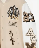 AC Milan Football Club Off White Varsity Jacket - Image 6