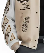 AC Milan Football Club Off White Varsity Jacket - Image 7