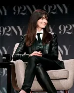 Anne Hathaway The Idea Of You 2024 Black Leather Jacket