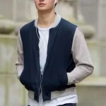 Ansel Elgort Baby Driver 2017 Blue Varsity Jacket