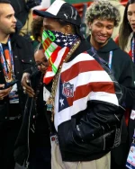 ASAP Rocky American Flag Superbowl Leather Jacket - Image 3