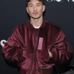 Barry Keoghan 92Y Talk Maroon Velvet Jacket