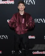 Barry Keoghan 92Y Talk Maroon Velvet Jacket - Image 2