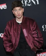 Barry Keoghan 92Y Talk Maroon Velvet Jacket - Image 3