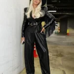 Beyonce Knowles Black Fringes Leather Jacket