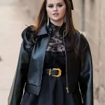 Black Rose Selena Gomez Cropped Leather Jacket