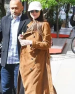 Dakota Johnson Brown Suede Coat - Image 3