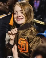 Emma Stone San Diego Padres Satin Jacket