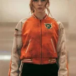 Karen Gillan Gunpowder Milkshake 2021 Orange Varsity Jacket