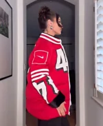 Kristin Juszczyk San Francisco 49ers Red Puffer Jacket - Image 4