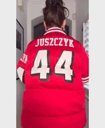 Kristin Juszczyk San Francisco 49ers Red Puffer Jacket - Image 5