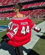 Kristin Juszczyk San Francisco 49ers Red Puffer Jacket - Image 6