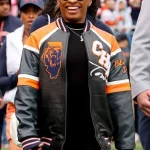 NFL Simone Biles Chicago Bears Leather Jacket
