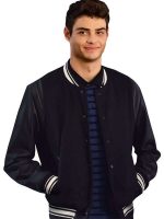 Noah Centineo The Perfect Date 2019 Black Varsity Jacket - Image 3