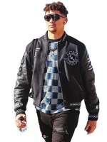 Patrick Mahome Black Amiri Varsity Jacket