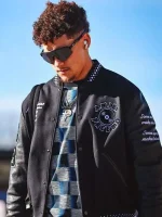 Patrick Mahome Black Amiri Varsity Jacket - Image 2