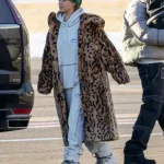 Rihanna Leopard Print Faux Fur Coat