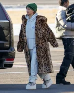 Rihanna Leopard Print Faux Fur Coat