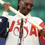 Snoop Dogg Olympic 2024 USA White Leather Jacket