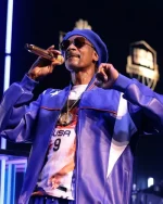 Snoop Dogg Olympics 2024 Purple Leather Jacket