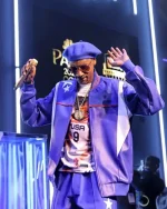 Snoop Dogg Olympics 2024 Purple Leather Jacket - Image 3