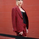 Taylor Swift Chiefs Red And Black Plaid Blazer
