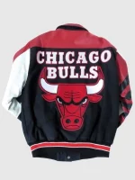 Vintage Chicago Bulls Leather Varsity Jacket - Image 2