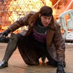 X-Men Gambit Trench Coat Front View – Premium Brown Leather Jacket