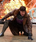 X-Men Gambit Trench Coat Front View – Premium Brown Leather Jacket