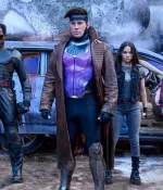 X-Men Gambit Trench Coat Second Front View – Stylish Trench Design with Adjustable Cuffs