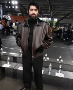 Zayn Malik New York Fashion Week Brown Leather Jacket