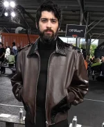 Zayn Malik New York Fashion Week Brown Leather Jacket - Image 4