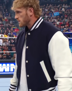 Logan Paul Blue And White Varsity Jacket - Image 4