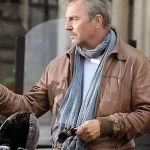 3 Days to Kill Kevin Costner Brown Leather Jacket
