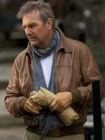 3 Days to Kill Kevin Costner Brown Leather Jacket - Image 3