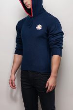Embroidered Patch Knit Pullover Hoodie - Image 3