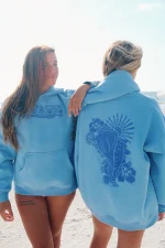 Miss Diana Women’s Blue Fleece Oversized Hoodie - Image 3