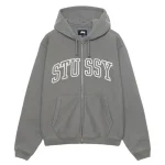 Stussy Unisex Outline Zip Hoodie Red