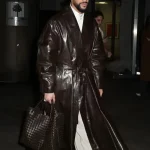 Bad Bunny Met Gala After Party Brown Leather Coat